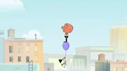 Magoo verfolgt Wiesel und Fizz auf einem Luftballon.