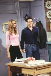 Janine Lecroix (Elle Macpherson, l.); Joey Tribbiani (Matt LeBlanc, r.). Janine Lecroix (Elle Macpherson, l.); Joey Tribbiani (Matt LeBlanc, r.).