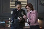L-R: Carra Patterson as Kaya Blanke and Carrie Preston as Elsbeth Tascioni L-R: Carra Patterson as Kaya Blanke and Carrie Preston as Elsbeth Tascioni