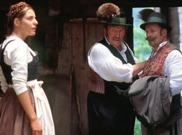 Kathi Pointner (Sabrina White), Forstmeister G&ouml;pfert (August Schm&ouml;lzer) und der Pointner Bauer (Anton Pointecker).
