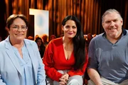 Magdalena Martullo-Blocher, Moderatorin Olivia R&ouml;llin und Christian Stucki