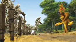 Erleben ein Abenteuer der ganz besonderen Art: Zebra Marty (M.) und L&ouml;we Alex (r.) ...