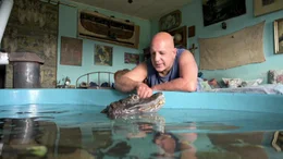 Michael lebt seit 40 Jahren mit seinem Krokodil zusammen.