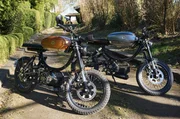 E-Motorräder im „Café-Racer“-Retrostyle mit Sound von den Entwicklern Michael Szpitalny und Marvin Rau aus Hamburg, Höchstgeschwindigkeit der Zweiräder: 100km/h; Reichweite: bis zu 100 km E-Motorräder im „Café-Racer“-Retrostyle mit Sound von den Entwicklern Michael Szpitalny und Marvin Rau aus Hamburg, Höchstgeschwindigkeit der Zweiräder: 100km/h; Reichweite: bis zu 100 km