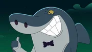 Sharko hat ein romantisches Abendessen mit Marina vor sich. Im Nachtisch hat er eine Perlenkette versteckt, um der Meerjungfrau ein Geschenk zu machen.  +++