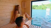 Erholung in der Sauna mit Seeblick. Erholung in der Sauna mit Seeblick.