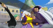 Zorro (l.); Kaptain Fujitora (r.)