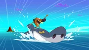 Zig (oben) und Sharko jagen Marina hinterher, die von Zigs Nichten entf&uuml;hrt wurde.