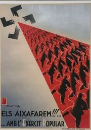 Propagandaplakat der Vereinigten Sozialistischen Partei Kataloniens (Partit dels Socialistes de Catalunya), 1936 Propagandaplakat der Vereinigten Sozialistischen Partei Kataloniens (Partit dels Socialistes de Catalunya), 1936