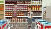 Von links: Ludwig Auster und Paul Jakobs beim Einkaufen im Supermarkt. Von links: Ludwig Auster und Paul Jakobs beim Einkaufen im Supermarkt.