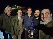 Dreharbeiten in Gralla/Steiermark (v.l.n.r.): Erhard Seidl (Kamera), Georg Elias Hengl (Franz Fuchs), Gregor Stuhlpfarrer (Regie), Vincent Seidl (Kamera), Georg Ransmayr (Regie).
