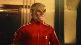 Jonno Davies as &igrave;Robbie Williams" in Better Man from Paramount Pictures.