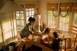 L-R: Allison Garrity (Morena Baccarin), Dale (Scott Glenn), John Garrity (Gerard Butler), Nathan Garrity (Roger Dale Floyd)