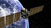 Das Foto zeigt eine künstlerische Darstellung der NASA-Raumsonde „Dawn“ beim Verlassen der Erdumlaufbahn. Das Foto zeigt eine künstlerische Darstellung der NASA-Raumsonde „Dawn“ beim Verlassen der Erdumlaufbahn.