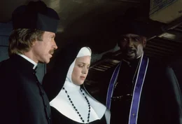 L-R:  Max Donigan (Chuck Norris), Patricia Goodwin (Melody Anderson), Leo Porter (Louis Gossett Jr.)