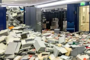 Der Tatort in der Gelsenkirchener Sparkasse Der Tatort in der Gelsenkirchener Sparkasse