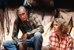 L-R: Tall Eagle (Will Sampson), Patricia Goodwin (Melody Anderson)
