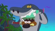 Damit hat Zig (vorne) nicht gerechnet: Sharko hat eine Zahnpasta, die ihm wieder frischen Atem bringt. +++ Damit hat Zig (vorne) nicht gerechnet: Sharko hat eine Zahnpasta, die ihm wieder frischen Atem bringt. +++