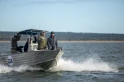 Forrest Galante and Dr. Bryan Fry on a boat