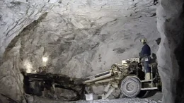 Talk-Abbau im Bergwerk von Lassing vor dem Grubengl&uuml;ck.