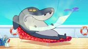 Sharko br&auml;unt sich, um Marina zu begeistern.