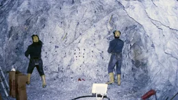 Arbeit im Bergwerk von Lassing vor dem Grubengl&uuml;ck.