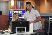 Ellie Bishop (Emily Wickersham, l.); Nick Torres (Wilmer Valderrama, r.) Ellie Bishop (Emily Wickersham, l.); Nick Torres (Wilmer Valderrama, r.)