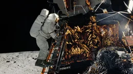 Alan L. Bean, Pilot der Landef&auml;hre von Apollo 12, klettert die Leiter zur Mondoberfl&auml;che hinab. Fotografiert wurde er dabei von Apollo 12-Kommandant Charles Conrad Jr. Die beiden Astronauten erkundeten die Umgebung des Landeplatzes, w&auml;hrend Richard F. Gordon Jr. als Pilot an Bord der Kommandokapsel den Mond umrundet. Die Verwendung des sendungsbezogenen Materials ist nur mit dem Hinweis und Verlinkung auf TVNOW gestattet. Die Verwendung des sendungsbezogenen Materials ist nur mit dem Hinweis und Verlinkung auf TVNOW gestattet.; Alan L. Bean, Pilot der Landef&auml;hre von Apollo 12, klettert die Leiter zur Mondoberfl&auml;che hinab. Fotografiert wurde er dabei von Apollo 12-Kommandant Charles Conrad Jr. Die beiden Astronauten erkundeten die Umgebung des Landeplatzes, w&auml;hrend Richard F. Gordon Jr. als Pilot an Bord der Kommandokapsel den Mond umrundet.