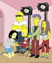 Bart (vorne, 3.v.l.) als Darsteller in der selbst gedrehten "Simpsons"-Serie.