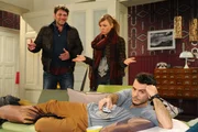 Maik macht klar, dass er mit seinem Vater nichts mehr zu tun haben will. (v.l.n.r.) Nick (Bj&ouml;rn Bugri), Paule (Wanda Worch) und Maik (Sebastian K&ouml;nig) ...