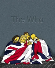 V&ouml;llig entnervt betrachtet die Rockgruppe "The Who" den schlafenden Homer (r.).