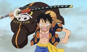 Trafalgar D. Law (l.); Ruffy (r.) Trafalgar D. Law (l.); Ruffy (r.)