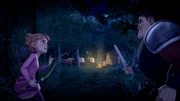 Guinevere und Ulfin sind unterschiedlicher Ansicht, wie sie mit den räuberischen Bauern im Lager umgehen sollen. Guinevere und Ulfin sind unterschiedlicher Ansicht, wie sie mit den räuberischen Bauern im Lager umgehen sollen.