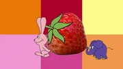 Hase und Elefant lieben Erdbeeren.