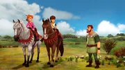 Ein Bauer erzählt Arthur und Guinevere von einem schrecklichen Oger. Ein Bauer erzählt Arthur und Guinevere von einem schrecklichen Oger.