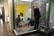 BONES: Brennan (Emily Deschanel, L), Booth (David Boreanaz, R) and Cam (Tamara Taylor, C) are called in to identify a body discovered in the shower of an upscale home in "The Body in the Bag" episode of BONES airing Thursday, Jan. 20 (9:00-10:00 PM ET/PT) on FOX. BONES: Brennan (Emily Deschanel, L), Booth (David Boreanaz, R) and Cam (Tamara Taylor, C) are called in to identify a body discovered in the shower of an upscale home in "The Body in the Bag" episode of BONES airing Thursday, Jan. 20 (9:00-10:00 PM ET/PT) on FOX.
