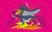 W&auml;hrend Hy&auml;ne Zig (li.) die h&uuml;bsche Meerjungfrau (vorne) am liebsten verspeisen w&uuml;rde, passt sein bester Freund Sharko (re.) darauf auf, dass ihr nichts passiert. (Bernie, re.)  +++