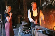 Anna Lena D&ouml;rr mit Thomas Edrich in der Wappenschmiede in Elmstein.