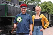 Anna Lena D&ouml;rr am Bahnhof in Elmstein.