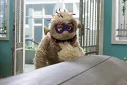 Monster (Jochen Menzel) würde zu gern wissen, was in der Truhe steckt. Doch Hof und Truhe sind leider nicht unbewacht. Monster (Jochen Menzel) würde zu gern wissen, was in der Truhe steckt. Doch Hof und Truhe sind leider nicht unbewacht.
