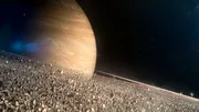 Saturn's rings are made up of countless particles. Saturn's rings are made up of countless particles.