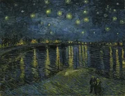 &bdquo;Sternennacht &uuml;ber der Rh&ocirc;ne&rdquo; (1889) vermittelt van Goghs Leidenschaft f&uuml;r Nachtstimmungen, wirbelnde Himmel und expressive Farbkontraste.