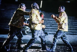 Harold Ramis (Dr. Spengler), Ernie Hudson (Winston Zeddemore), Dan Aykroyd (Dr. Stantz).