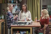 Penny (Kaley Cuoco, l.), Amy (Mayim Bialik, M.) und Bernadette (Melissa Rauch, r.) wollen Raj dabei helfen, endg&uuml;ltig mit der Beziehung zu seiner Exfreundin Emily abzuschlie&szlig;en. Doch dieses Vorhaben erweist sich als &uuml;berraschend schwierig ...