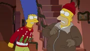 Da er Stunden in der Bar verbracht hatte, bestraft Marge (l.) ihren Mann Homer (r.) besonders rigoros ...