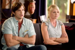 Their body language says it all:  newlyweds Jack Fuller (Ashton Kutcher) and Joy McNally (Cameron Diaz) are having a rocky honeymoon.  Co sie zdarzylo w Las Vegas - film 2008 What Happens in Vegas - film rezyser - Tom Vaughan wyk. Cameron Diaz,  Ashton Kutcher,  Lake Bell,