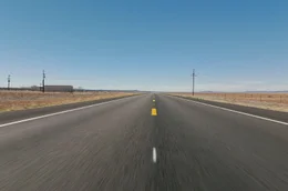 Der Horizont grenzenlos: Die Route 66 steht popkulturell als Symbol f&uuml;r den Aufbruch in ein neues Leben.