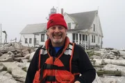 Maine – Hummer oder Wale Wissenschaftler und Meereskundler Sean Todd auf der Insel Mount Desert Rock Maine – Hummer oder Wale Wissenschaftler und Meereskundler Sean Todd auf der Insel Mount Desert Rock