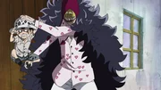 Trafalgar D. Law (l.); Corazón (r.) Trafalgar D. Law (l.); Corazón (r.)