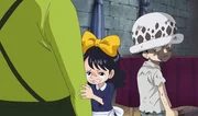 Baby 5 (l.); Trafalgar D. Law (r.) Baby 5 (l.); Trafalgar D. Law (r.)